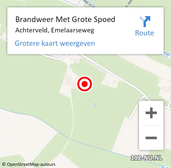 Locatie op kaart van de 112 melding: Brandweer Met Grote Spoed Naar Achterveld, Emelaarseweg op 31 mei 2023 18:44