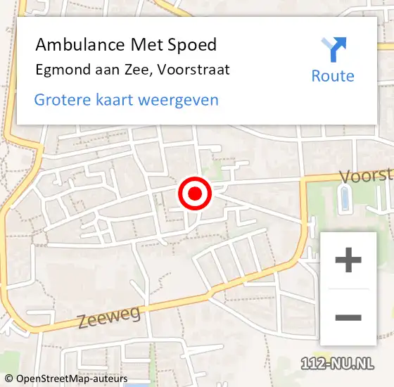 Locatie op kaart van de 112 melding: Ambulance Met Spoed Naar Egmond aan Zee, Voorstraat op 27 augustus 2014 12:19