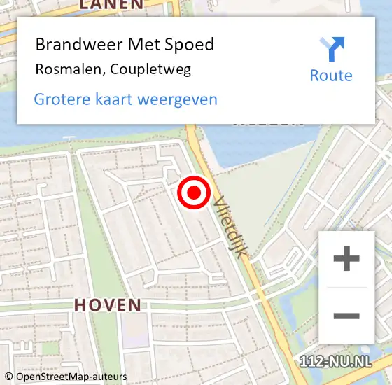 Locatie op kaart van de 112 melding: Brandweer Met Spoed Naar Rosmalen, Coupletweg op 31 mei 2023 19:48