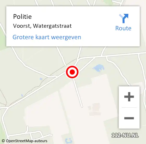Locatie op kaart van de 112 melding: Politie Voorst, Watergatstraat op 31 mei 2023 19:58