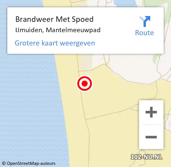 Locatie op kaart van de 112 melding: Brandweer Met Spoed Naar IJmuiden, Mantelmeeuwpad op 31 mei 2023 20:13