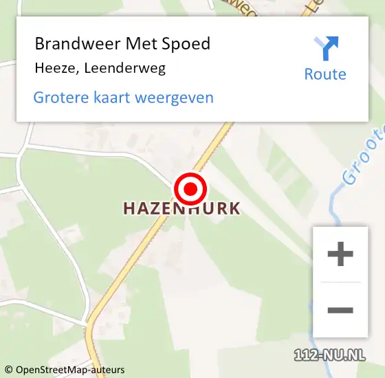 Locatie op kaart van de 112 melding: Brandweer Met Spoed Naar Heeze, Leenderweg op 31 mei 2023 21:25