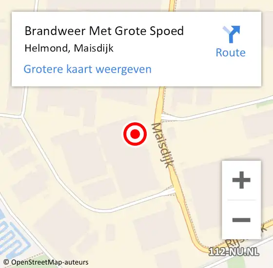 Locatie op kaart van de 112 melding: Brandweer Met Grote Spoed Naar Helmond, Maisdijk op 31 mei 2023 21:32