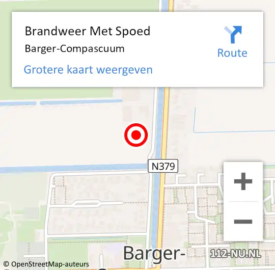 Locatie op kaart van de 112 melding: Brandweer Met Spoed Naar Barger-Compascuum op 31 mei 2023 21:33
