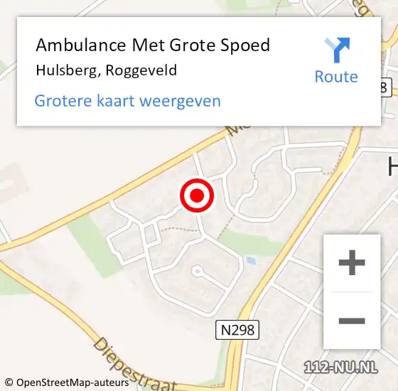Locatie op kaart van de 112 melding: Ambulance Met Grote Spoed Naar Hulsberg, Roggeveld op 12 oktober 2013 20:39