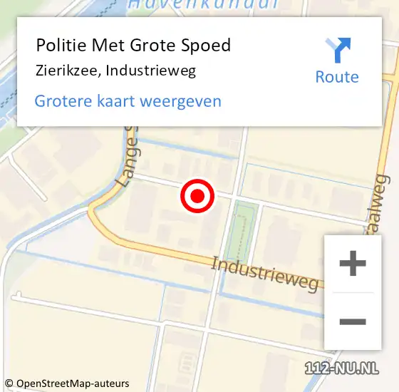 Locatie op kaart van de 112 melding: Politie Met Grote Spoed Naar Zierikzee, Industrieweg op 1 juni 2023 00:06