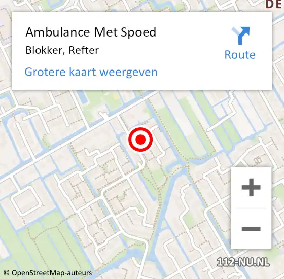 Locatie op kaart van de 112 melding: Ambulance Met Spoed Naar Blokker, Refter op 1 juni 2023 08:12