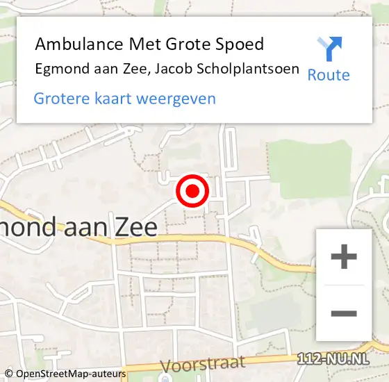 Locatie op kaart van de 112 melding: Ambulance Met Grote Spoed Naar Egmond aan Zee, Jacob Scholplantsoen op 1 juni 2023 08:16