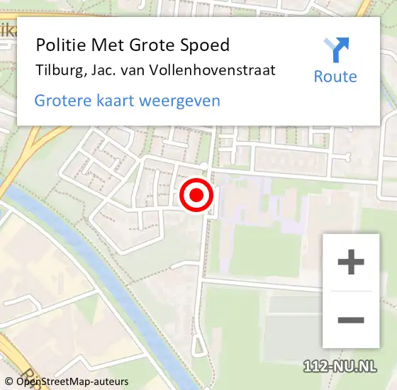 Locatie op kaart van de 112 melding: Politie Met Grote Spoed Naar Tilburg, Jac. van Vollenhovenstraat op 1 juni 2023 08:24