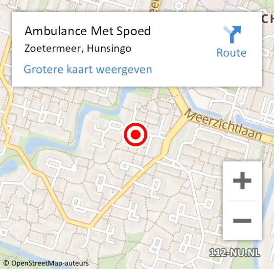 Locatie op kaart van de 112 melding: Ambulance Met Spoed Naar Zoetermeer, Hunsingo op 1 juni 2023 08:43