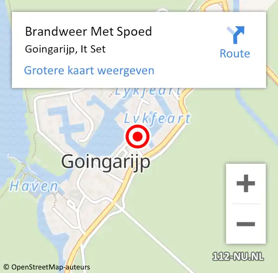 Locatie op kaart van de 112 melding: Brandweer Met Spoed Naar Goingarijp, It Set op 1 juni 2023 09:04