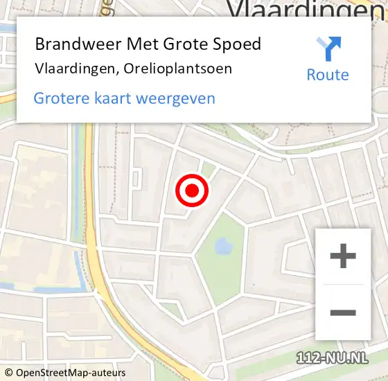 Locatie op kaart van de 112 melding: Brandweer Met Grote Spoed Naar Vlaardingen, Orelioplantsoen op 1 juni 2023 09:22