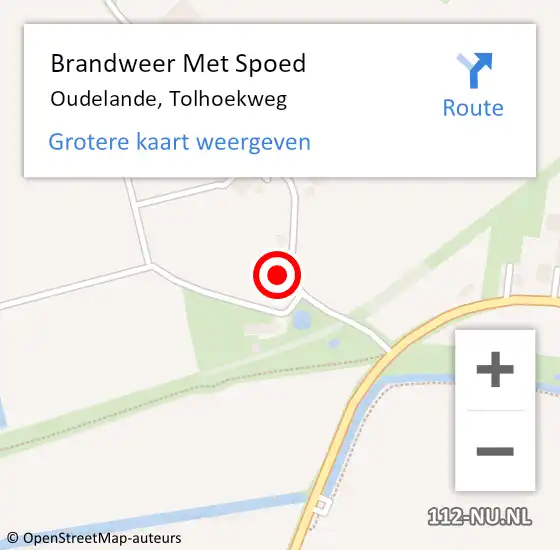 Locatie op kaart van de 112 melding: Brandweer Met Spoed Naar Oudelande, Tolhoekweg op 1 juni 2023 10:14