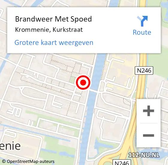 Locatie op kaart van de 112 melding: Brandweer Met Spoed Naar Krommenie, Kurkstraat op 1 juni 2023 10:29