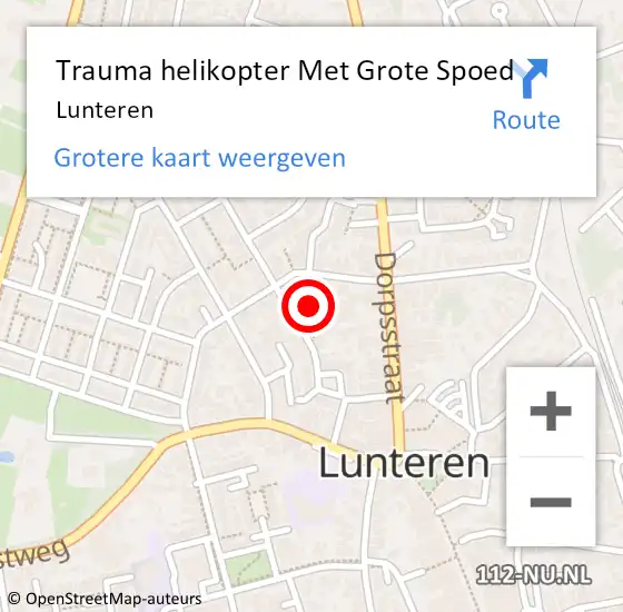 Locatie op kaart van de 112 melding: Trauma helikopter Met Grote Spoed Naar Lunteren op 1 juni 2023 11:09