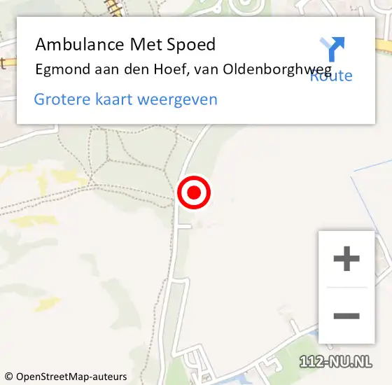 Locatie op kaart van de 112 melding: Ambulance Met Spoed Naar Egmond aan den Hoef, van Oldenborghweg op 1 juni 2023 11:50