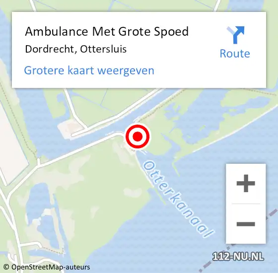 Locatie op kaart van de 112 melding: Ambulance Met Grote Spoed Naar Dordrecht, Ottersluis op 1 juni 2023 11:58
