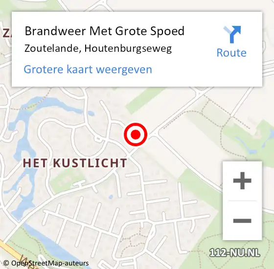 Locatie op kaart van de 112 melding: Brandweer Met Grote Spoed Naar Zoutelande, Houtenburgseweg op 1 juni 2023 12:00