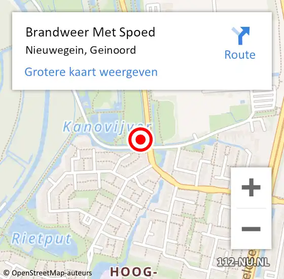 Locatie op kaart van de 112 melding: Brandweer Met Spoed Naar Nieuwegein, Geinoord op 1 juni 2023 12:07