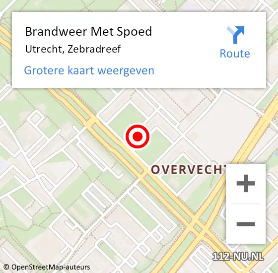 Locatie op kaart van de 112 melding: Brandweer Met Spoed Naar Utrecht, Zebradreef op 1 juni 2023 13:40