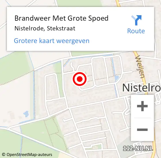 Locatie op kaart van de 112 melding: Brandweer Met Grote Spoed Naar Nistelrode, Stekstraat op 1 juni 2023 13:56