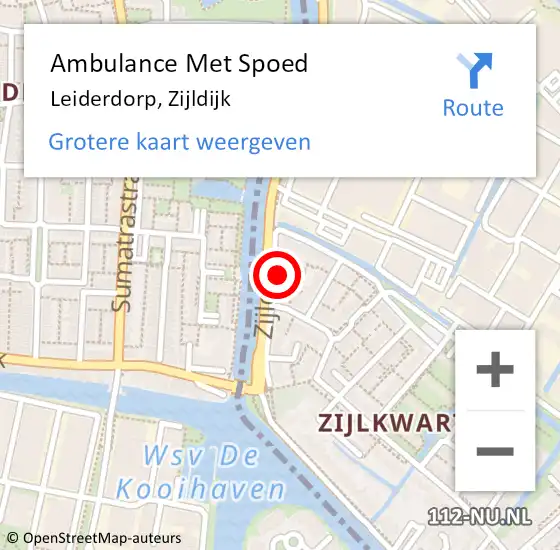 Locatie op kaart van de 112 melding: Ambulance Met Spoed Naar Leiderdorp, Zijldijk op 1 juni 2023 14:55