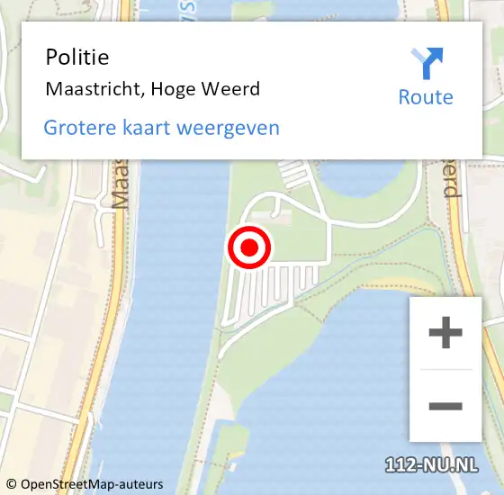 Locatie op kaart van de 112 melding: Politie Maastricht, Hoge Weerd op 1 juni 2023 15:05