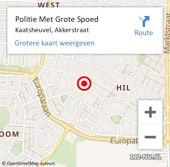 Locatie op kaart van de 112 melding: Politie Met Grote Spoed Naar Kaatsheuvel, Akkerstraat op 1 juni 2023 15:19