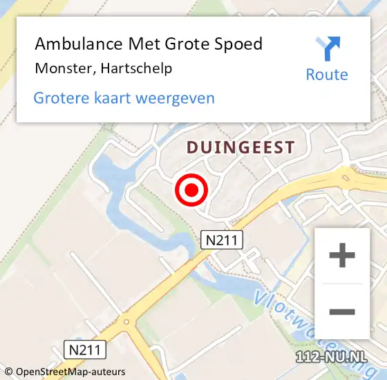 Locatie op kaart van de 112 melding: Ambulance Met Grote Spoed Naar Monster, Hartschelp op 1 juni 2023 15:37