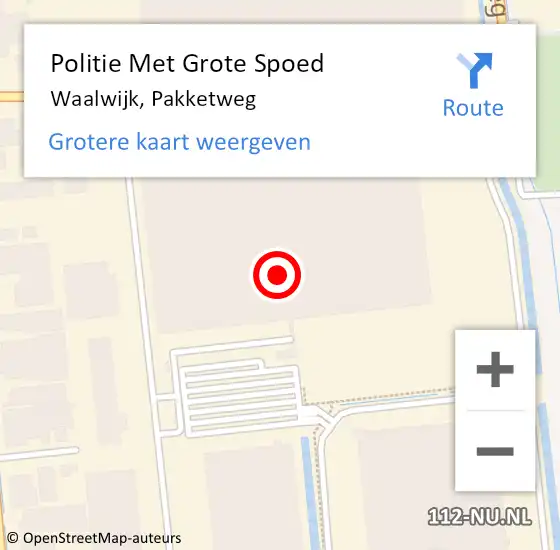 Locatie op kaart van de 112 melding: Politie Met Grote Spoed Naar Waalwijk, Pakketweg op 1 juni 2023 15:47