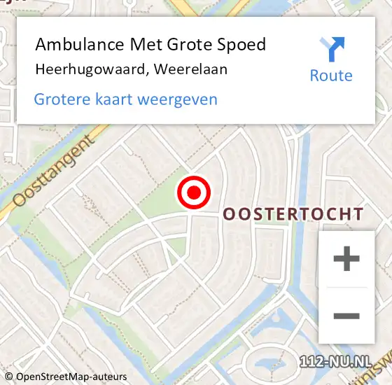 Locatie op kaart van de 112 melding: Ambulance Met Grote Spoed Naar Heerhugowaard, Weerelaan op 1 juni 2023 16:32