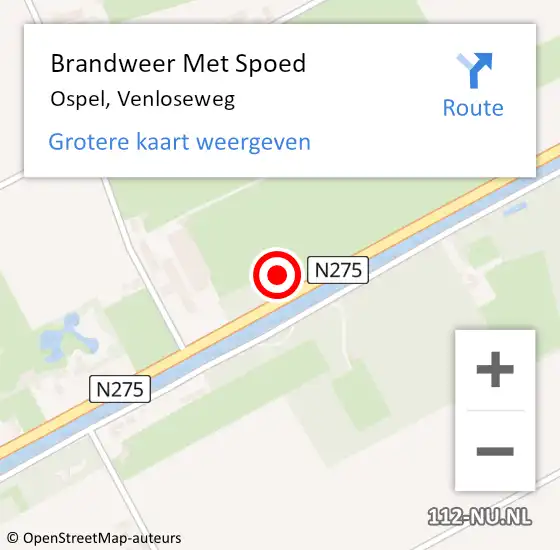Locatie op kaart van de 112 melding: Brandweer Met Spoed Naar Ospel, Venloseweg op 1 juni 2023 16:34