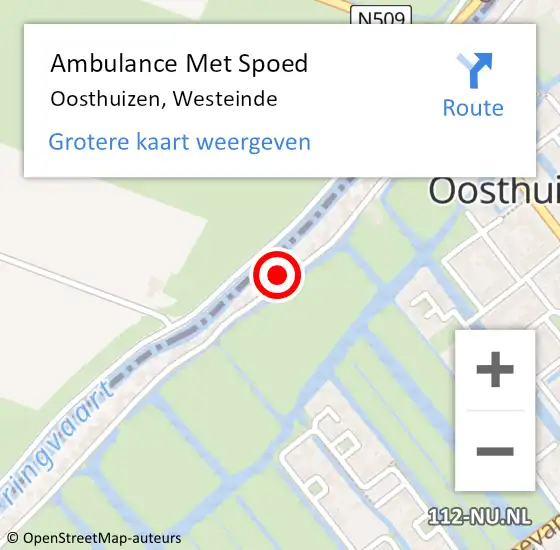 Locatie op kaart van de 112 melding: Ambulance Met Spoed Naar Oosthuizen, Westeinde op 1 juni 2023 16:40