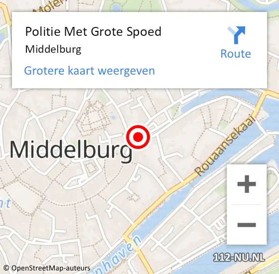 Locatie op kaart van de 112 melding: Politie Met Grote Spoed Naar Middelburg op 1 juni 2023 17:08