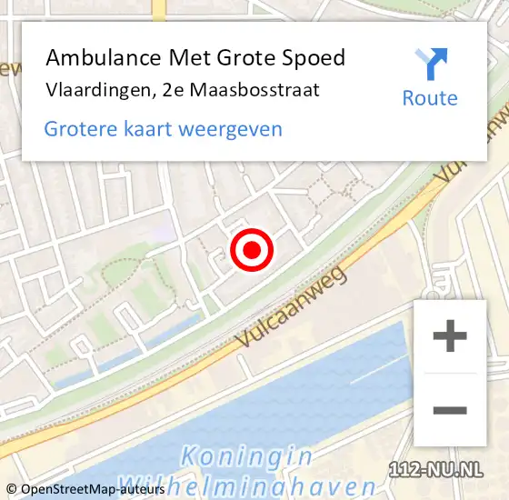 Locatie op kaart van de 112 melding: Ambulance Met Grote Spoed Naar Vlaardingen, 2e Maasbosstraat op 1 juni 2023 17:22