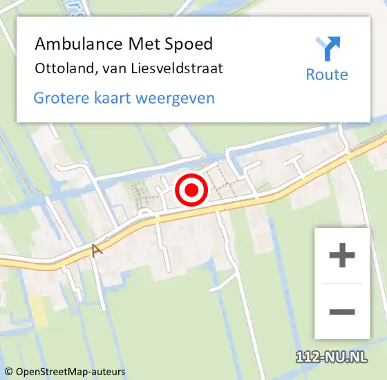 Locatie op kaart van de 112 melding: Ambulance Met Spoed Naar Ottoland, van Liesveldstraat op 1 juni 2023 17:34