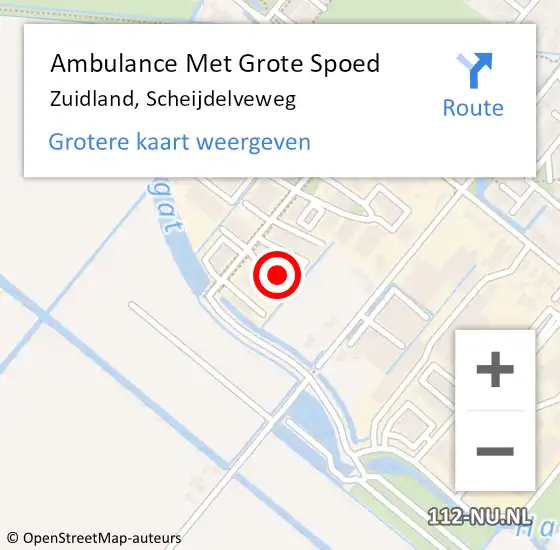 Locatie op kaart van de 112 melding: Ambulance Met Grote Spoed Naar Zuidland, Scheijdelveweg op 1 juni 2023 17:41