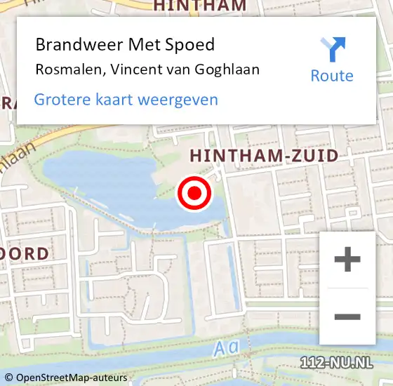 Locatie op kaart van de 112 melding: Brandweer Met Spoed Naar Rosmalen, Vincent van Goghlaan op 1 juni 2023 17:45