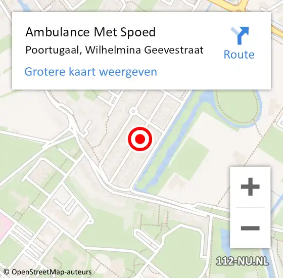 Locatie op kaart van de 112 melding: Ambulance Met Spoed Naar Poortugaal, Wilhelmina Geevestraat op 1 juni 2023 18:07