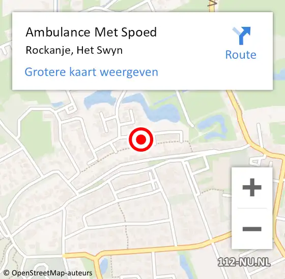 Locatie op kaart van de 112 melding: Ambulance Met Spoed Naar Rockanje, Het Swyn op 1 juni 2023 20:30