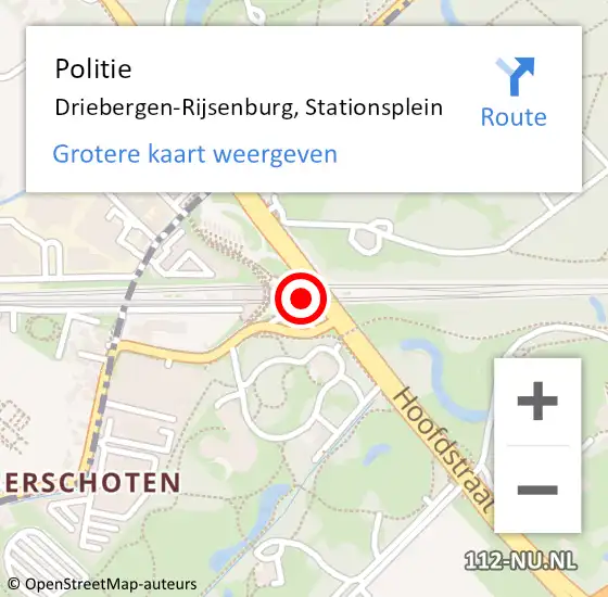 Locatie op kaart van de 112 melding: Politie Driebergen-Rijsenburg, Stationsplein op 1 juni 2023 20:46