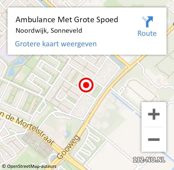 Locatie op kaart van de 112 melding: Ambulance Met Grote Spoed Naar Noordwijk, Sonneveld op 1 juni 2023 23:03