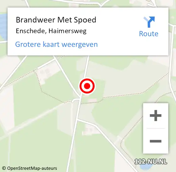 Locatie op kaart van de 112 melding: Brandweer Met Spoed Naar Enschede, Haimersweg op 2 juni 2023 02:43