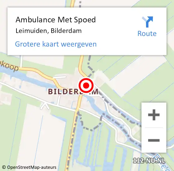 Locatie op kaart van de 112 melding: Ambulance Met Spoed Naar Leimuiden, Bilderdam op 2 juni 2023 03:32