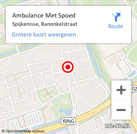 Locatie op kaart van de 112 melding: Ambulance Met Spoed Naar Spijkenisse, Ranonkelstraat op 2 juni 2023 04:30