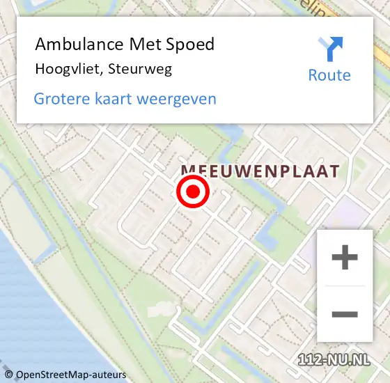 Locatie op kaart van de 112 melding: Ambulance Met Spoed Naar Hoogvliet, Steurweg op 2 juni 2023 06:01