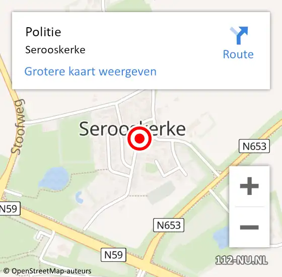 Locatie op kaart van de 112 melding: Politie Serooskerke op 2 juni 2023 07:00