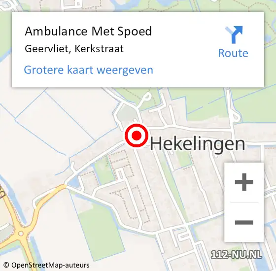 Locatie op kaart van de 112 melding: Ambulance Met Spoed Naar Geervliet, Kerkstraat op 2 juni 2023 07:27