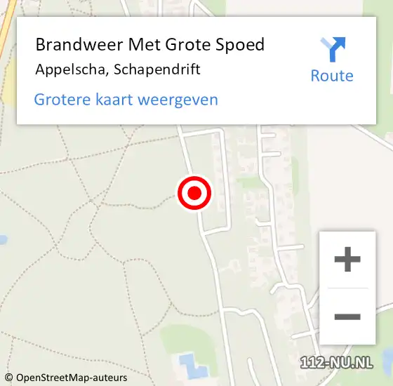 Locatie op kaart van de 112 melding: Brandweer Met Grote Spoed Naar Appelscha, Schapendrift op 27 augustus 2014 14:18