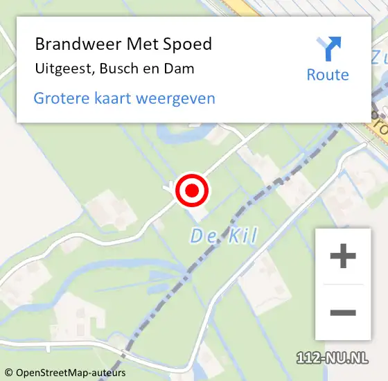 Locatie op kaart van de 112 melding: Brandweer Met Spoed Naar Uitgeest, Busch en Dam op 2 juni 2023 08:38